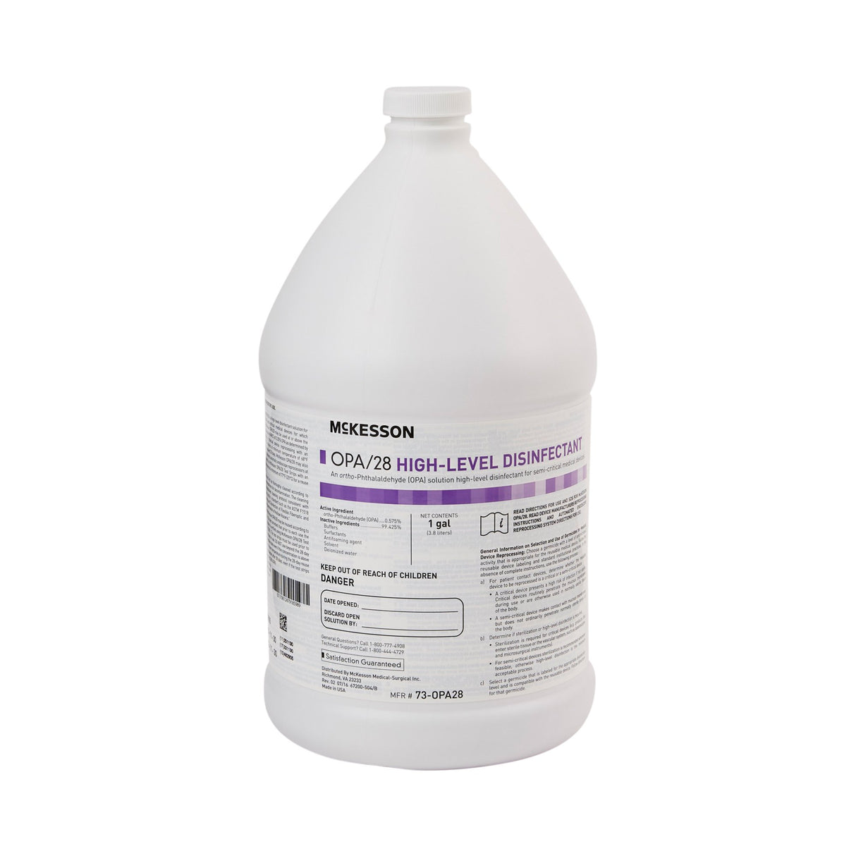 OPA High-Level Disinfectant McKesson OPA/28 RTU Liquid 1 gal. Jug Reusable - BeHope