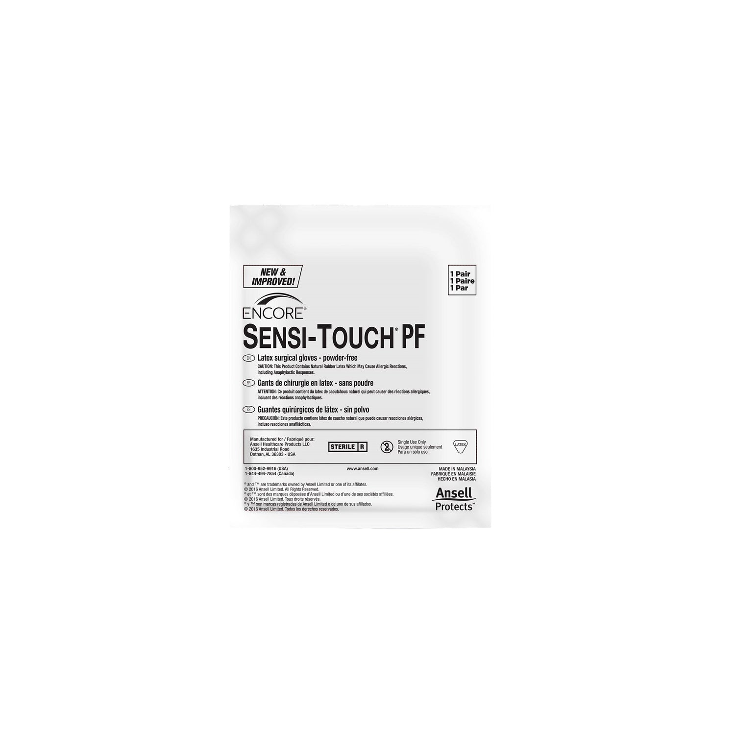 Surgical Glove ENCORE® Sensi-Touch® PF Size 6 Sterile Latex Standard Cuff Length Micro-Textured Natural Chemo Tested - BeHope