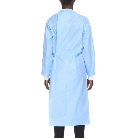 Non-Reinforced Surgical Gown with Towel Halyard Basics Large Blue Sterile Disposable - BeHope
