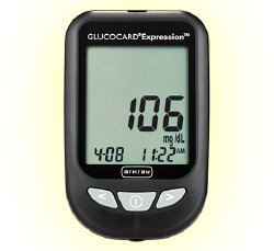 Blood Glucose Meter Glucocard® Expresson™ 6 Second Results Stores up to 7 Results No Coding Required - BeHope