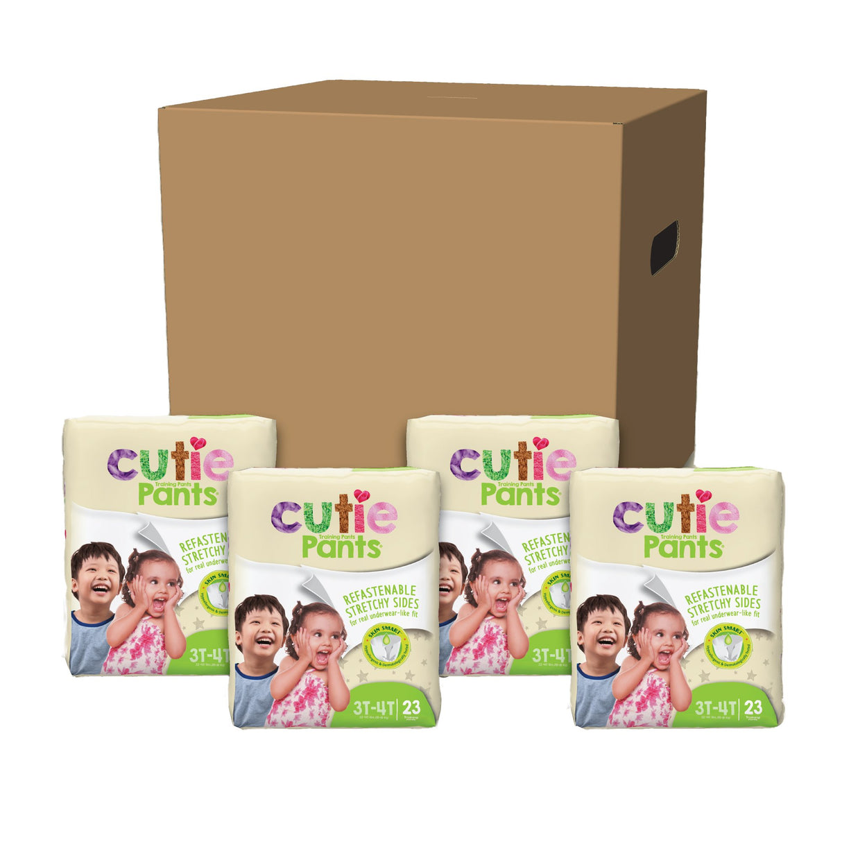 Unisex Toddler Training Pants Cutie Pants® Pull On with Tear Away Seams Size 3T to 4T Disposable Heavy Absorbency - BeHope