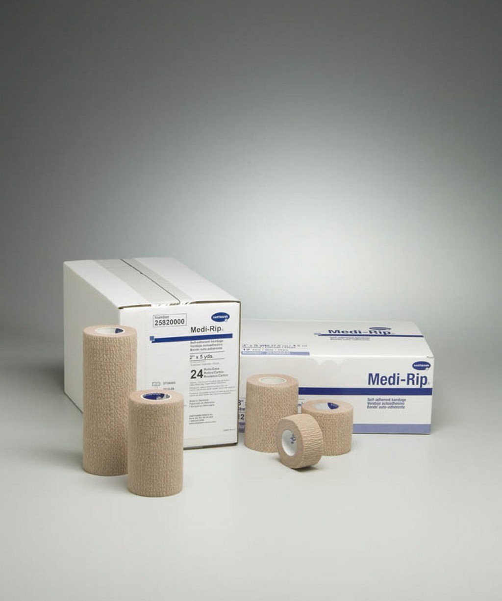 Cohesive Bandage Medi-Rip® 1 Inch X 5 Yard Self-Adherent Closure Tan NonSterile Standard Compression - BeHope