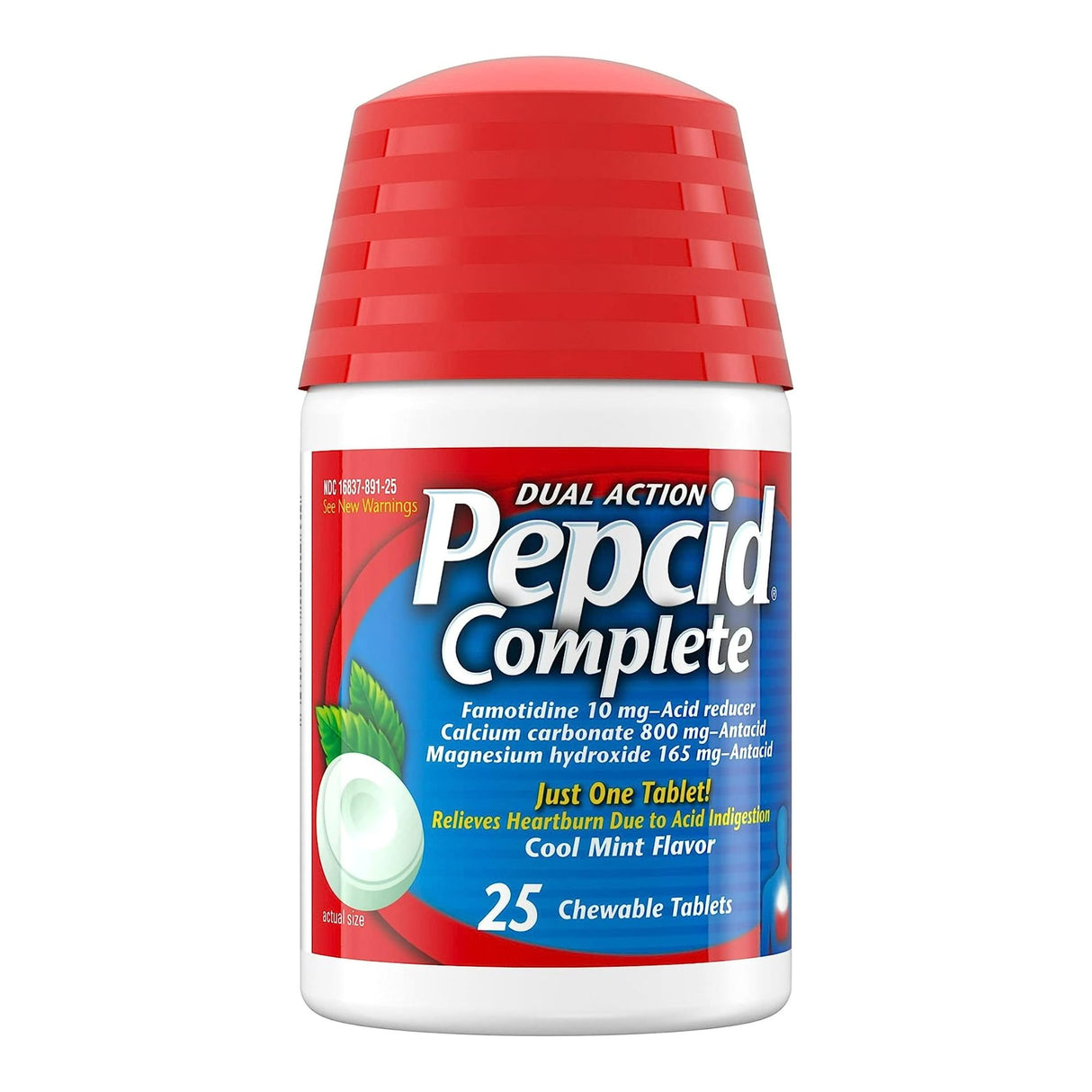 Antacid Pepcid® Complete 800 mg - 165 mg - 10 mg Strength Chewable Tablet 25 per Bottle - BeHope