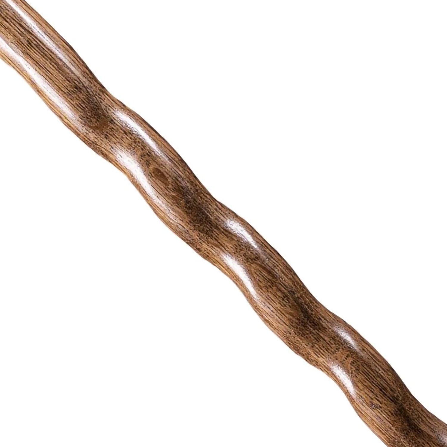 Round Handle Cane Brazos™ Twisted Wood 37 Inch Height Brown Oak - BeHope