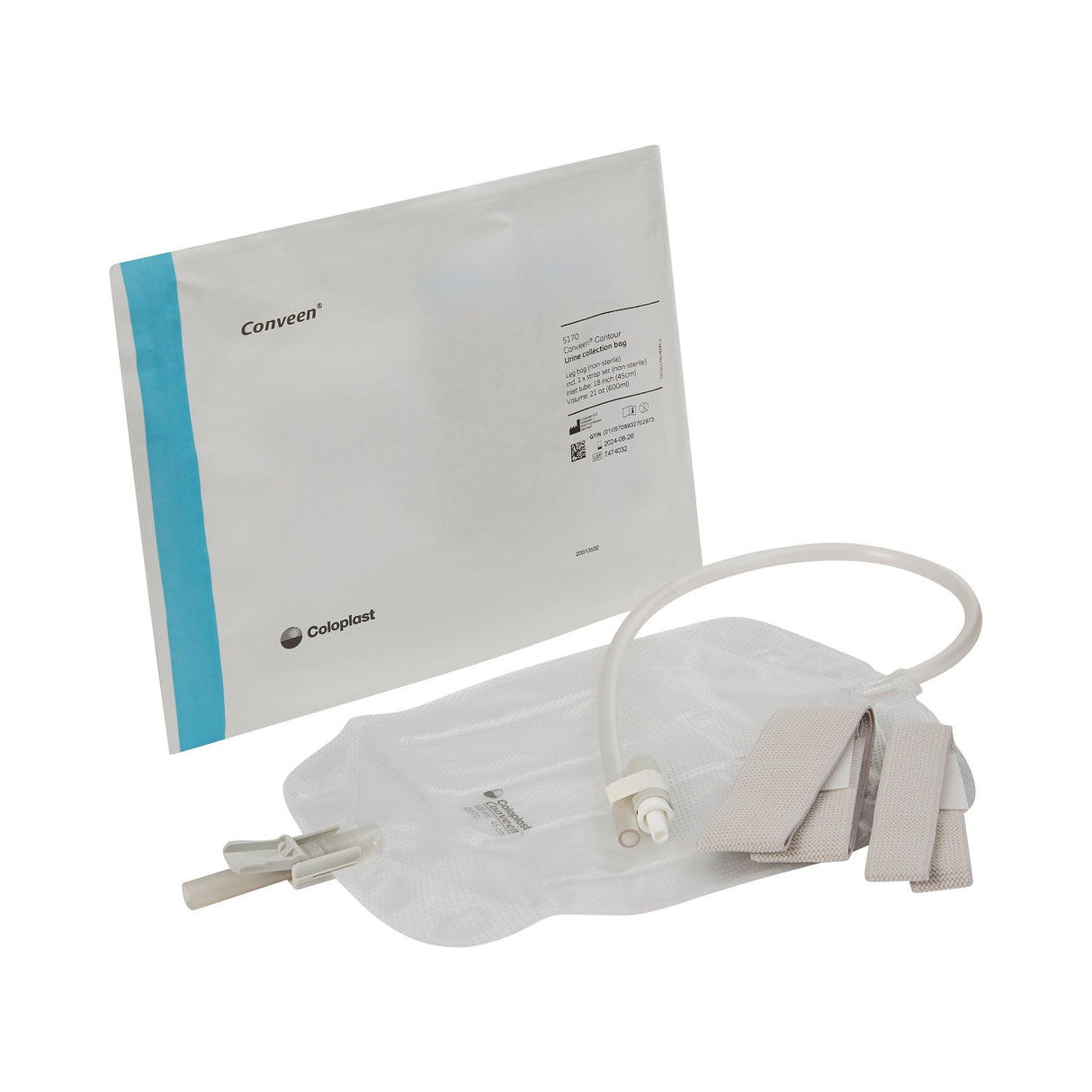 Urinary Leg Bag Conveen® Security+ Anti-Reflux Valve NonSterile 600 mL Polyethylene / Flocked - BeHope