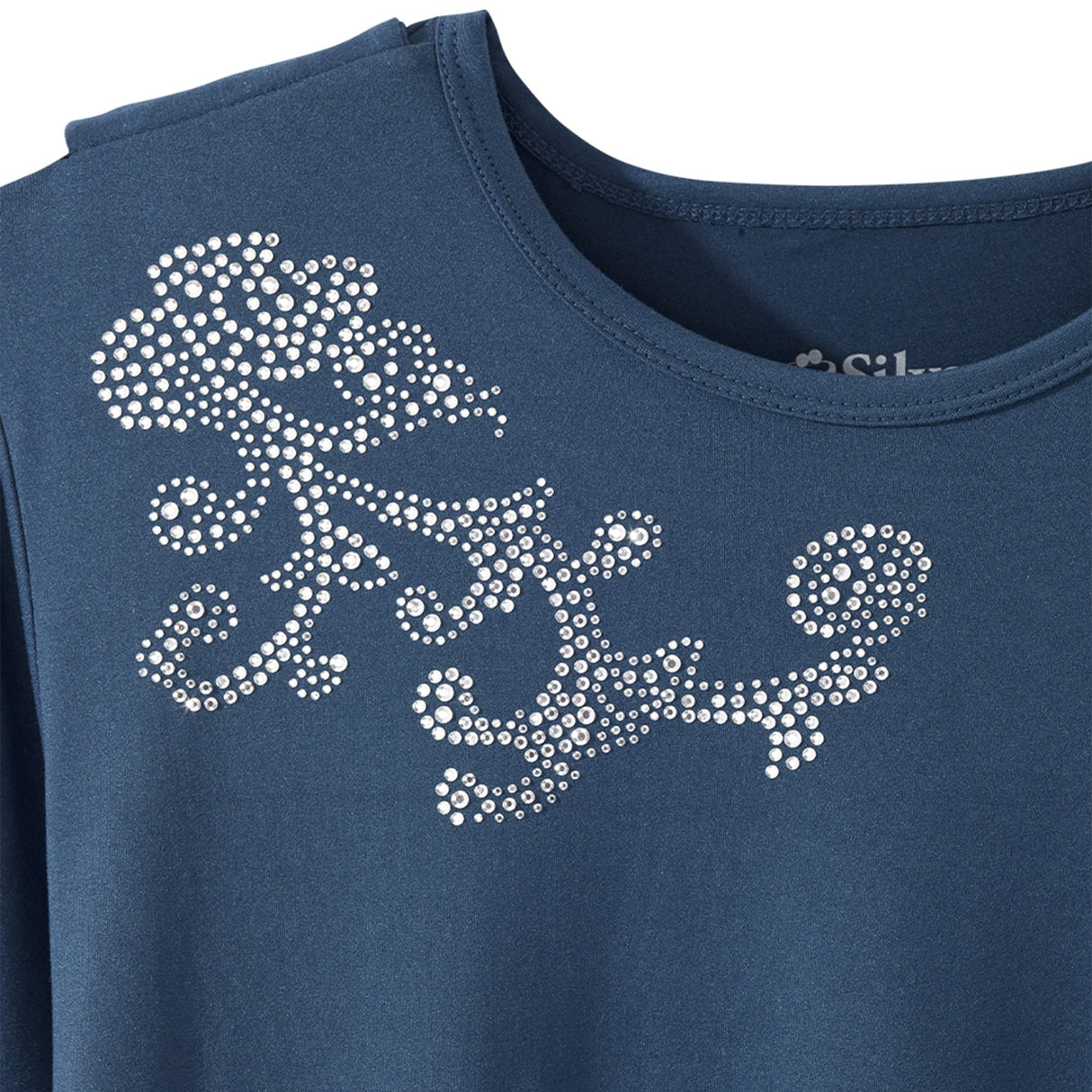 Adaptive Shirt Silverts® Large Navy Blue Without Pockets Long Sleeve Female - BeHope