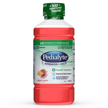 Oral Electrolyte Solution Pedialyte® AdvancedCare™ Cherry Punch Flavor 33.8 oz. Electrolyte - BeHope