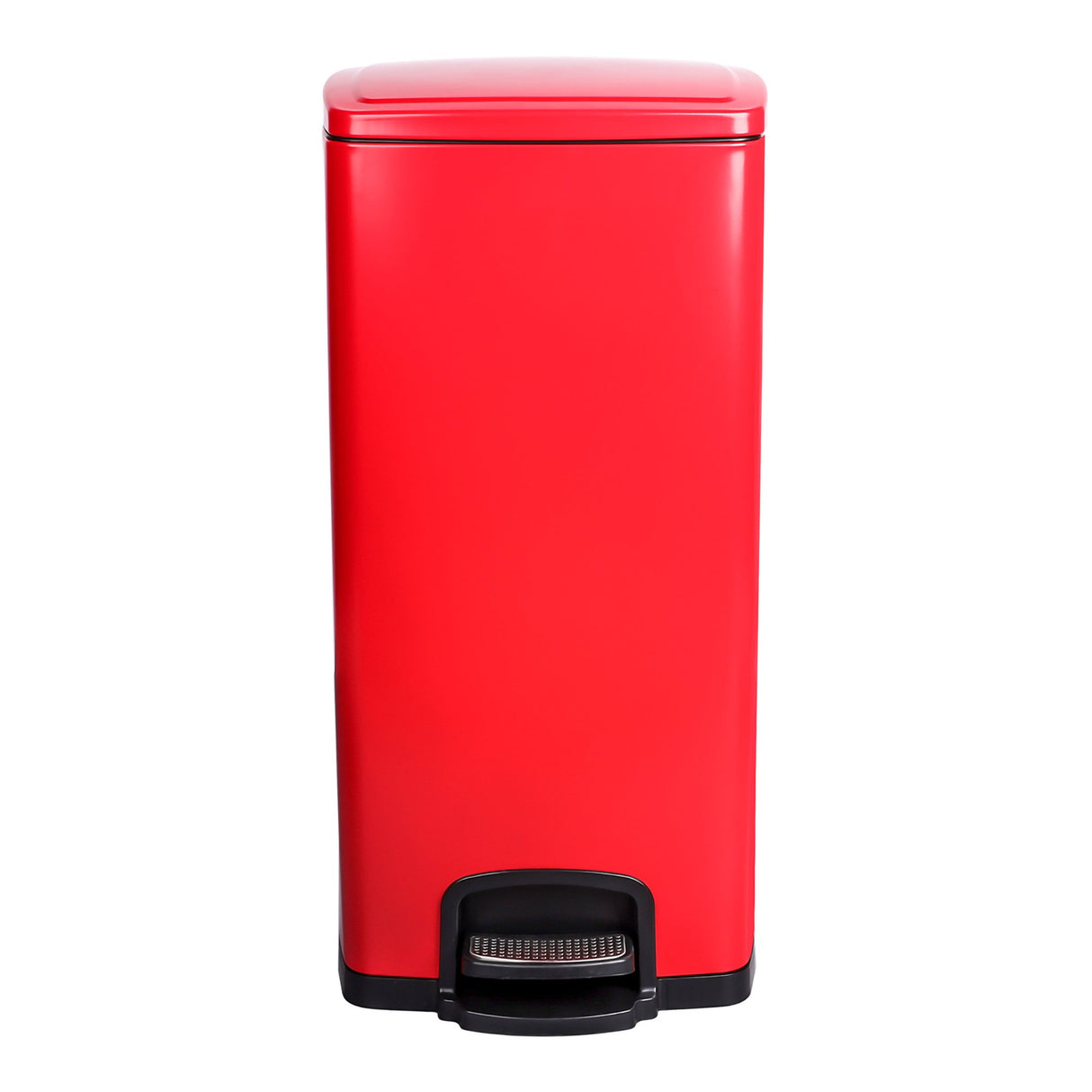 Trash Can McKesson 32 Quart / 8 gal. Red Metal Square - BeHope