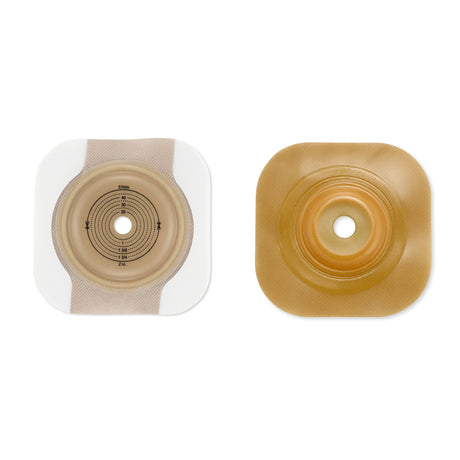 Ostomy Barrier New Image™ Precut, Standard Wear Adhesive Tape Borders 44 mm Flange Green Code System Flexwear 7/8 Inch Opening - BeHope