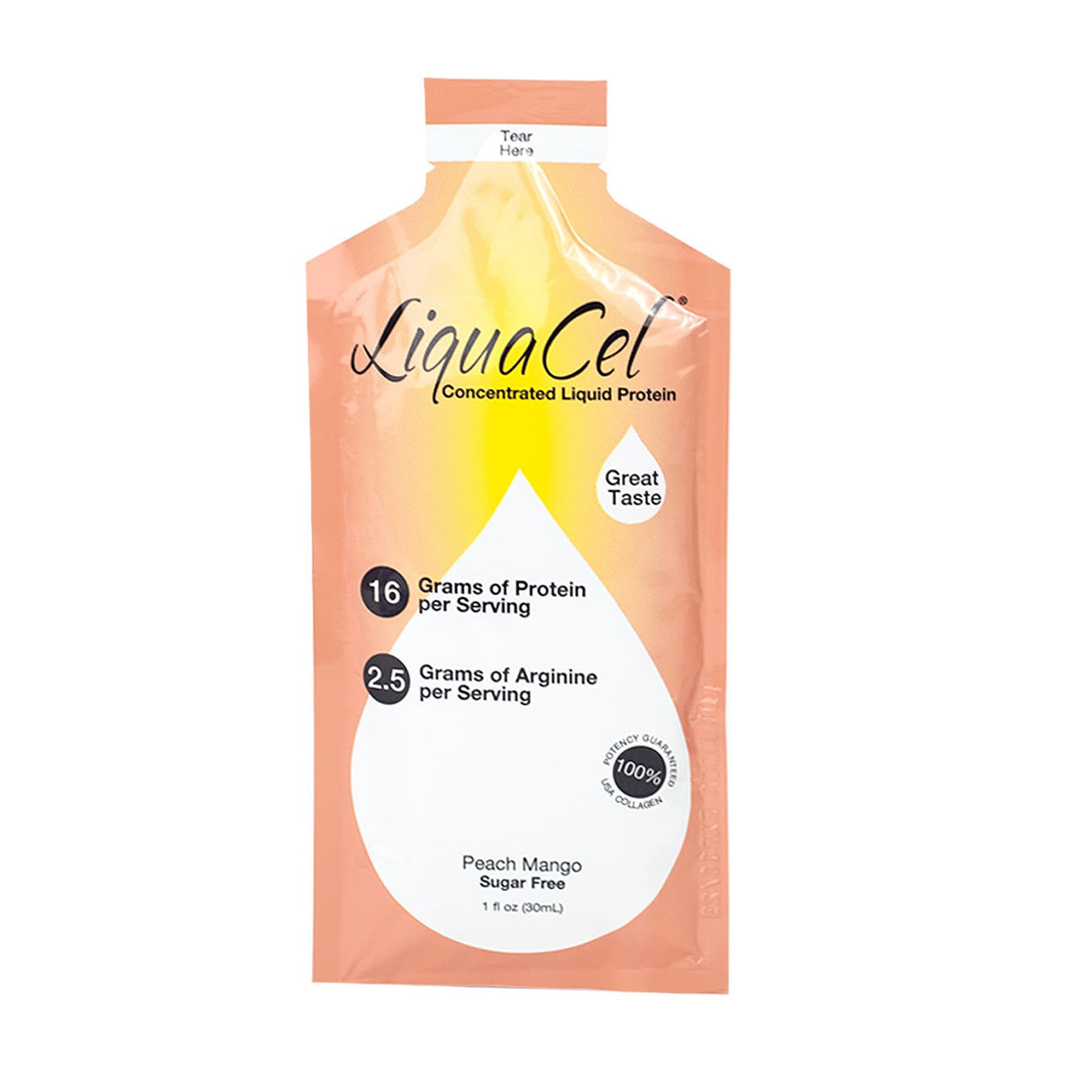 Oral Supplement LiquaCel® Peach Mango Flavor Liquid 1 oz. Individual Packet - BeHope
