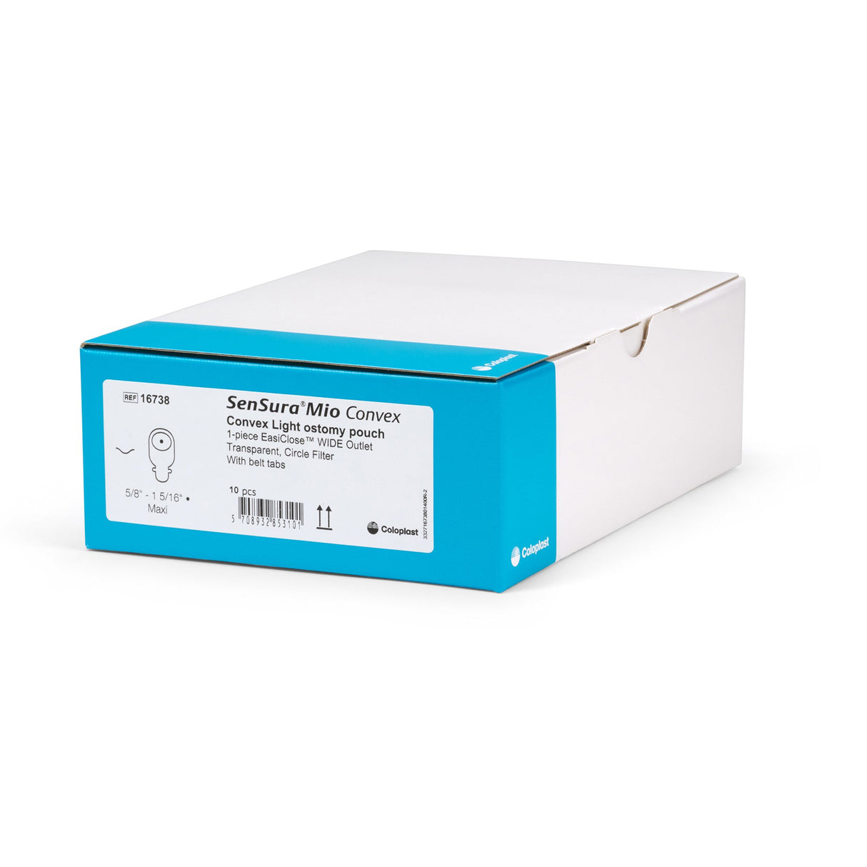 Ostomy Pouch SenSura Mio Convex One-Piece System 11 Inch Length, Maxi Convex Light, Trim to Fit 5/8 to 1 Inch Stoma Drainable - BeHope