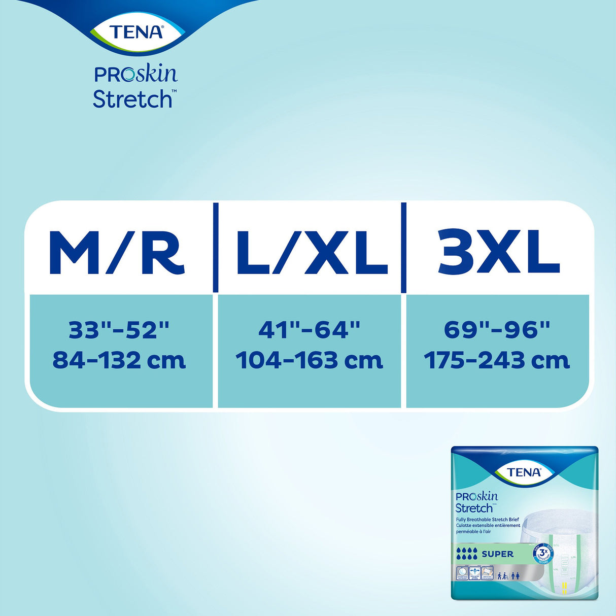 Unisex Adult Incontinence Brief TENA ProSkin Stretch™ Super Large / X-Large Disposable Heavy Absorbency - BeHope