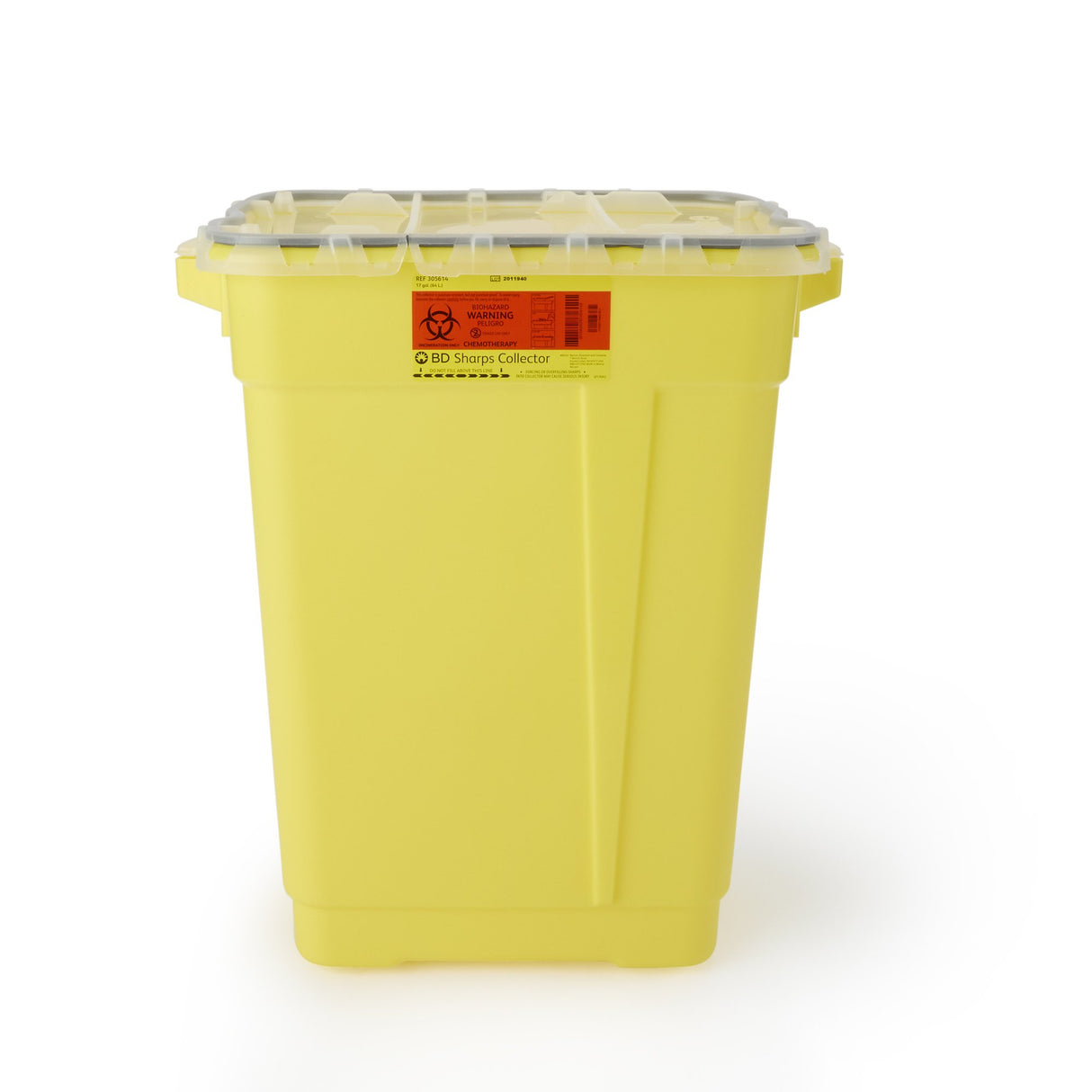 Chemotherapy Waste Container BD™ Yellow Base 23-1/2 H X 20 W X 14-3/4 D Inch Vertical Entry 17 Gallon - BeHope