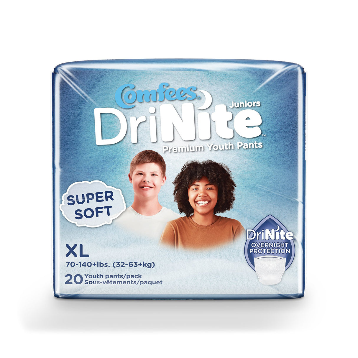 Unisex Youth Absorbent Underwear Comfees® DriNite® Juniors Pull On with Tear Away Seams Large / X-Large Disposable Heavy Absorbency - BeHope