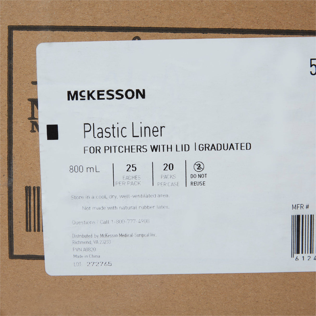 Pitcher Liner McKesson Plastic, Graduated - BeHope