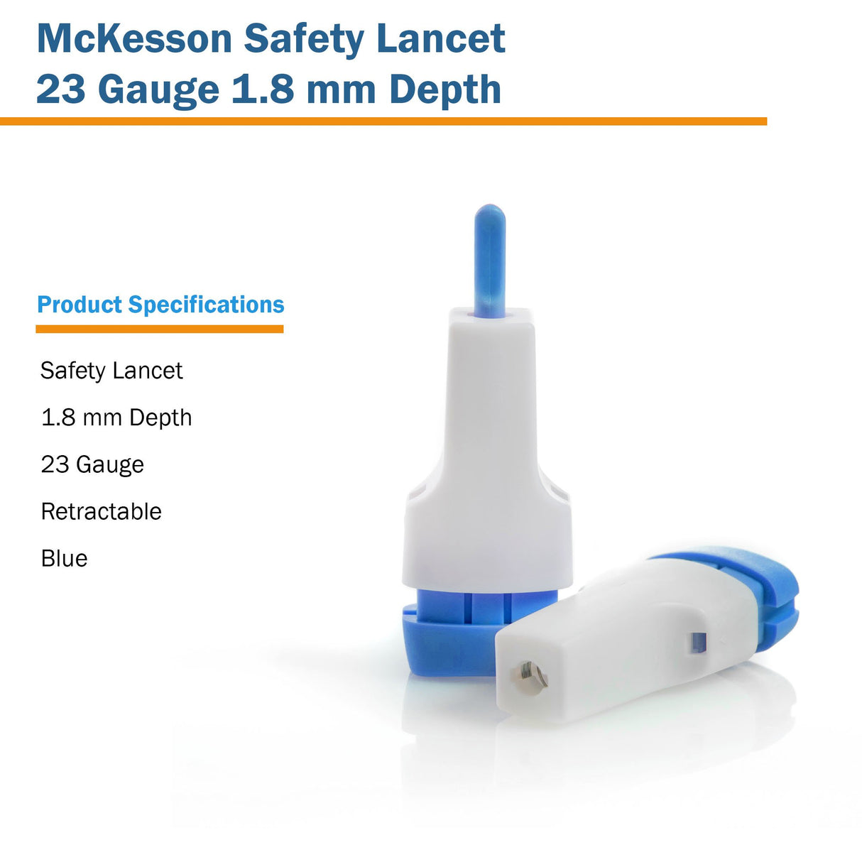 Safety Lancet McKesson 23 Gauge Retractable Push Button Activation Finger - BeHope