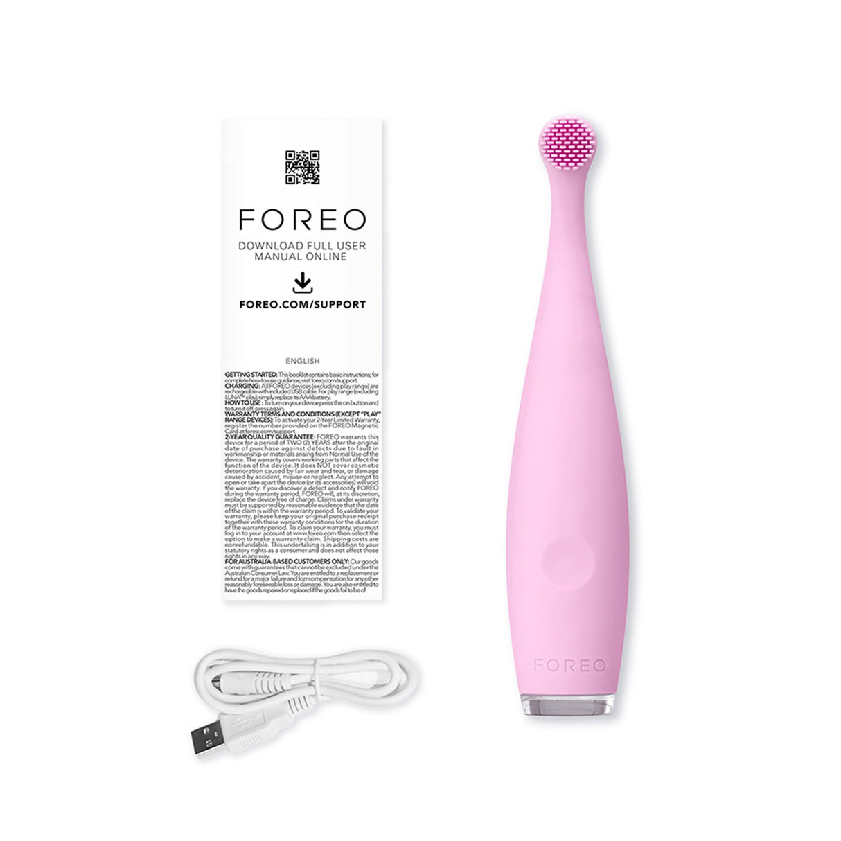 Sonic Toothbrush ISSA™ baby Pearl Pink Bunny Ages Birth to 4 Years Silicone - BeHope