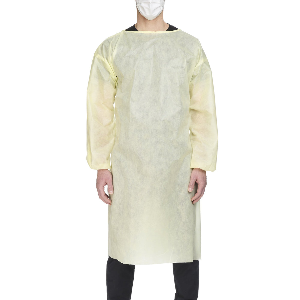 Protective Procedure Gown Precept® X-Large Yellow NonSterile AAMI Level 2 Disposable - BeHope