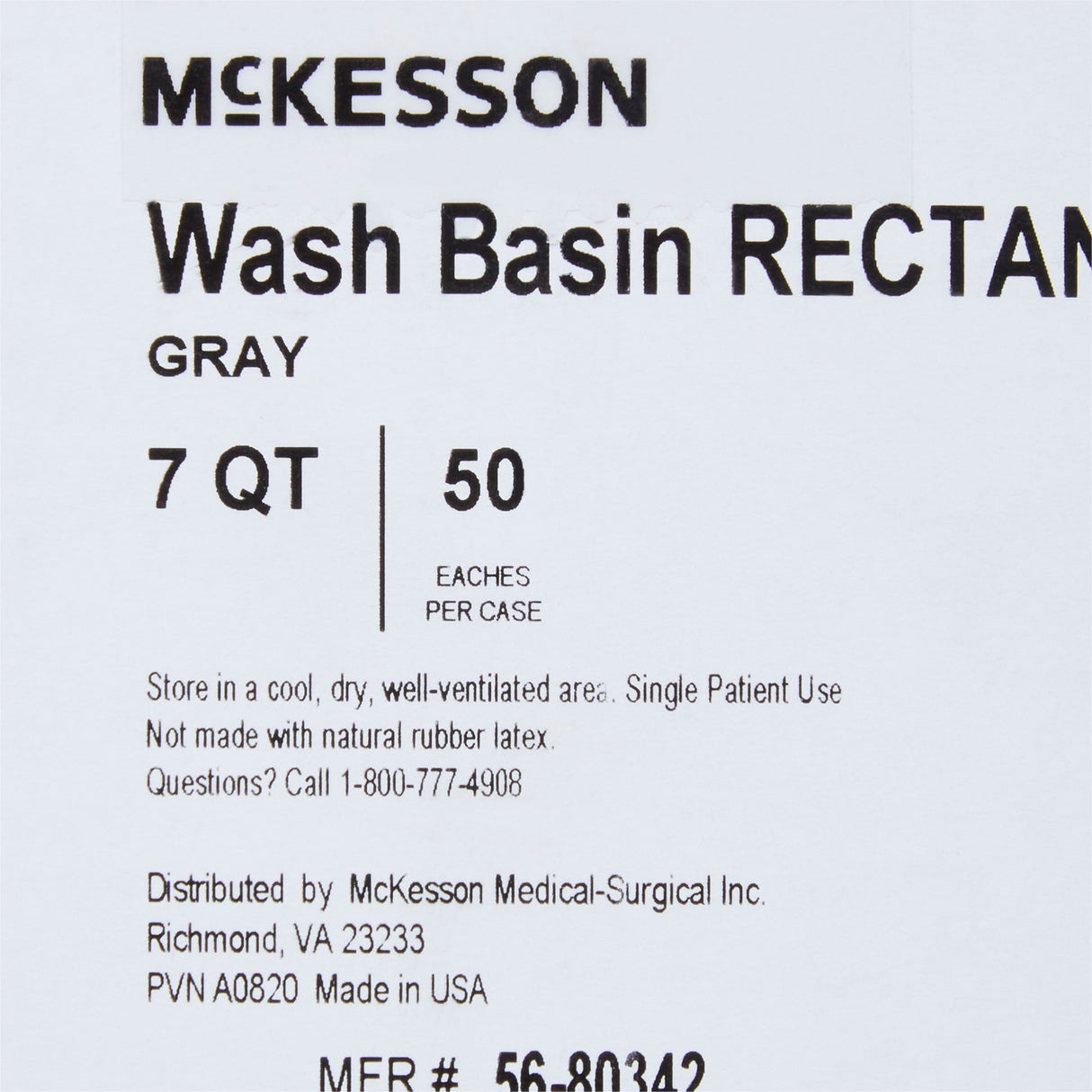 Wash Basin McKesson 7 Quart Rectangle NonSterile - BeHope