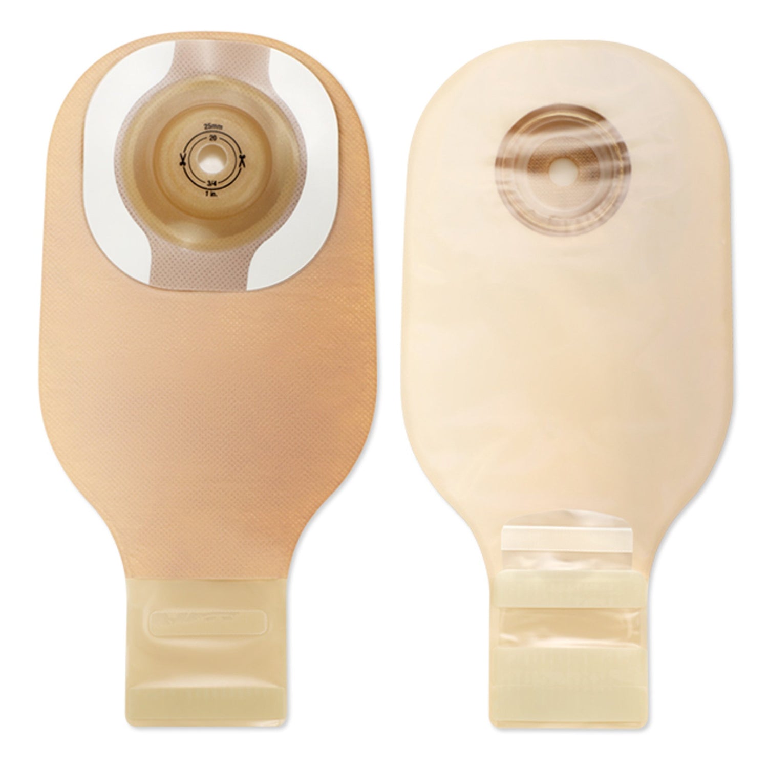 Ostomy Pouch Hollister One-Piece System 12 Inch Length Convex, Trim to Fit Up to 2 Inch Stoma Drainable - BeHope