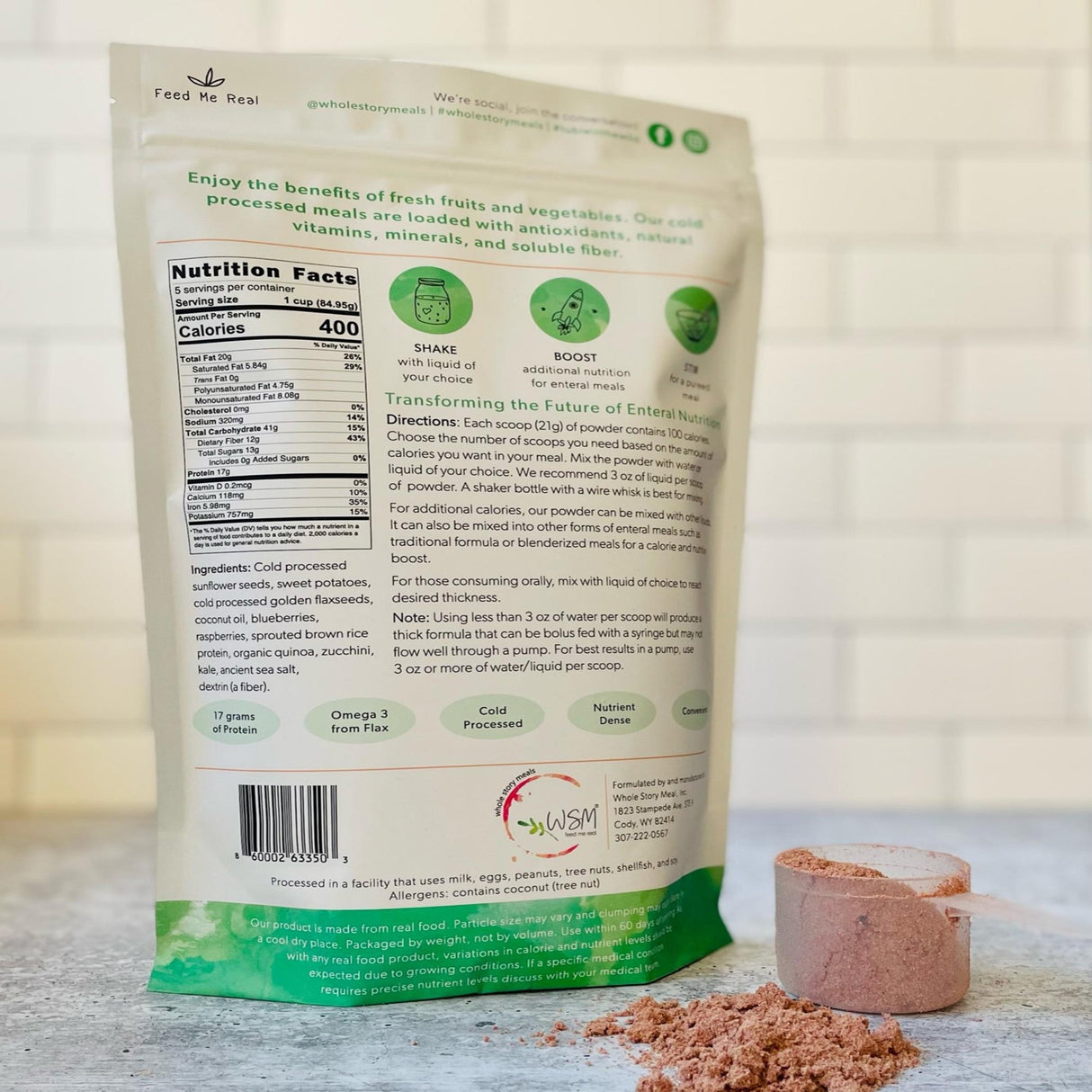 Oral Supplement Whole Story Meals Kale Quinoa Berry Flavor Powder 16 oz. Pouch - BeHope