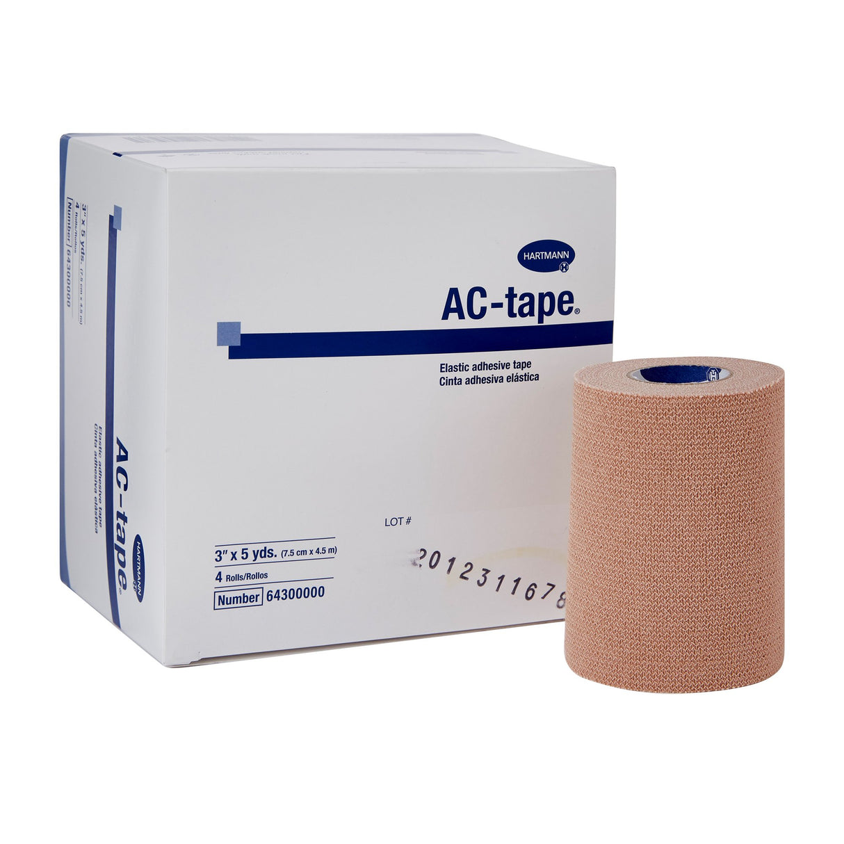 Athletic Tape AC-tape® Tan 3 Inch X 5 Yard Cotton NonSterile - BeHope