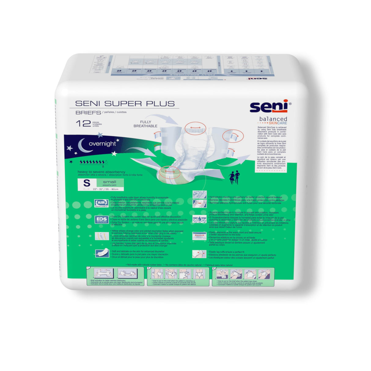 Unisex Adult Incontinence Brief Seni® Super Plus Small Disposable Heavy Absorbency - BeHope