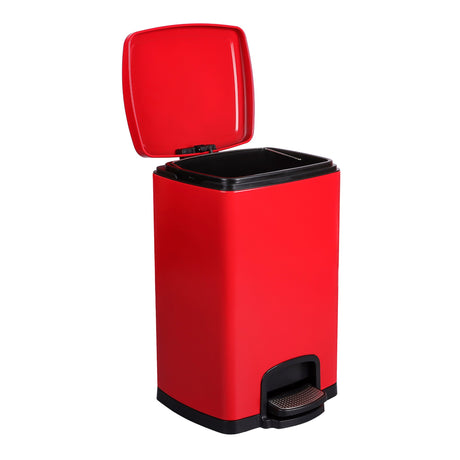 Trash Can McKesson 20 Quart / 5 gal. Red Metal Square - BeHope