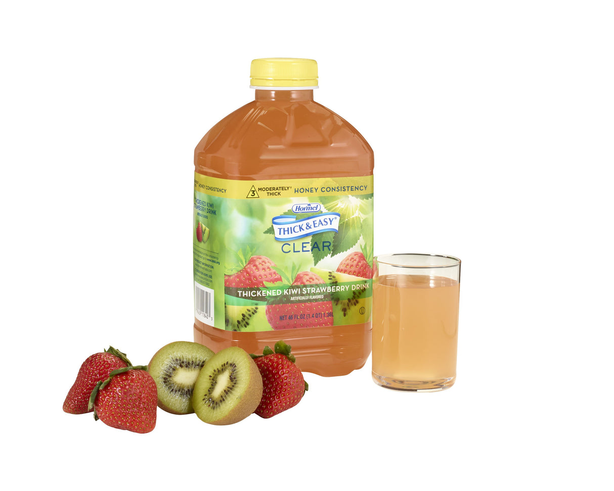Thickened Beverage Thick & Easy 46 oz. Bottle Kiwi Strawberry Flavor Liquid IDDSI Level 3 Moderately Thick/Liquidized - BeHope