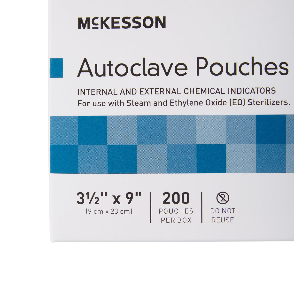 Sterilization Pouch McKesson Ethylene Oxide (EO) Gas / Steam 3-1/2 X 9 Inch Transparent Blue / White Self Seal Paper / Film - BeHope