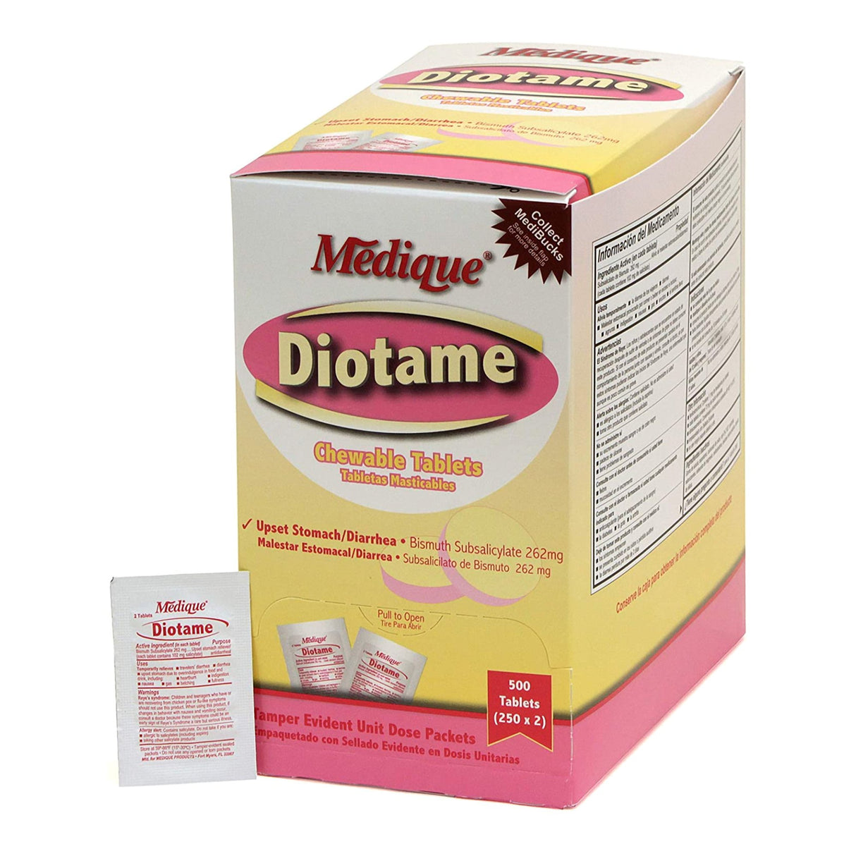 Anti-Diarrheal Diotame® 262 mg Strength Chewable Tablet 500 per Box - BeHope