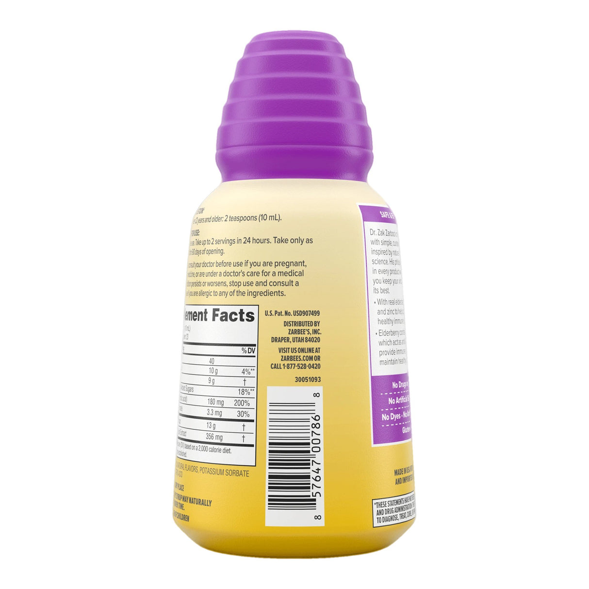 Cold and Cough Relief Zarbee's® Daily Immune Support 356 mg Strength Syrup 8 oz. - BeHope