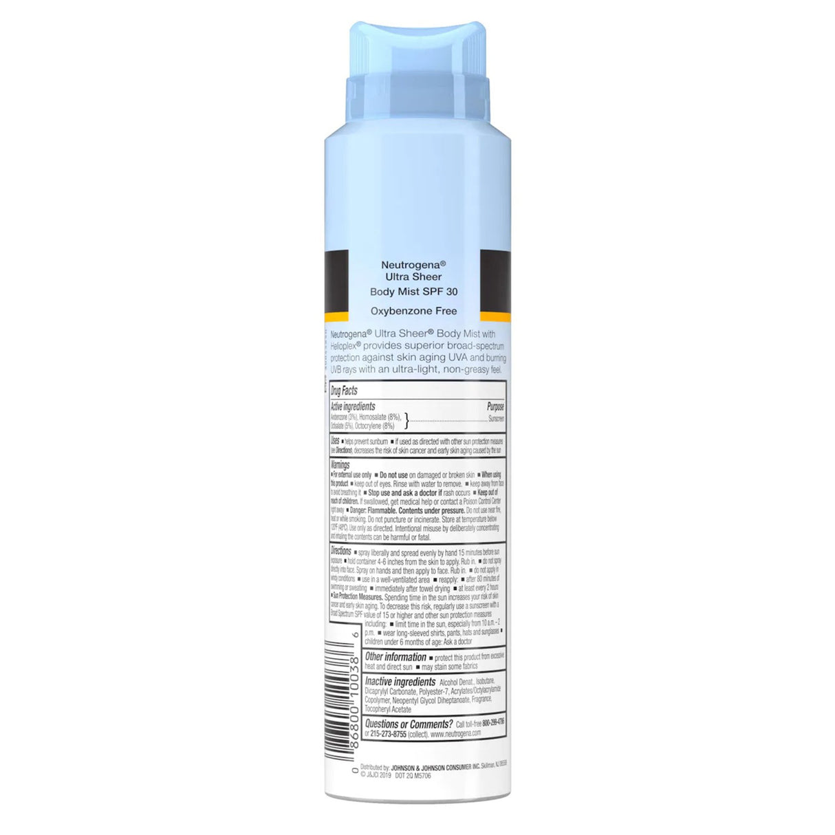 Sunscreen Neutrogena®Ultra Sheer® Body Mist SPF 30 Liquid 5 oz. Can - BeHope