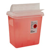 Sharps Container SharpSafety™ Translucent Red Base 10 H X 10-1/2 W X 7-1/4 D Inch Horizontal Entry 2 Gallon - BeHope