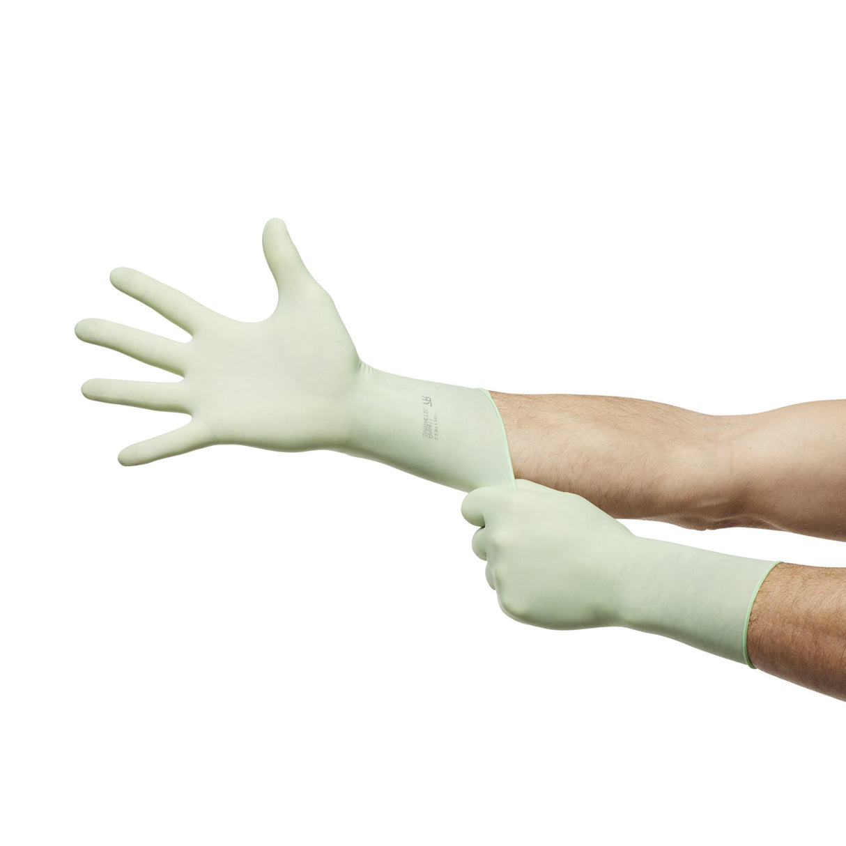 Surgical Glove GAMMEX® Non-Latex PI Green Size 7 Sterile Polyisoprene Standard Cuff Length Micro-Textured Light Green Chemo Tested - BeHope