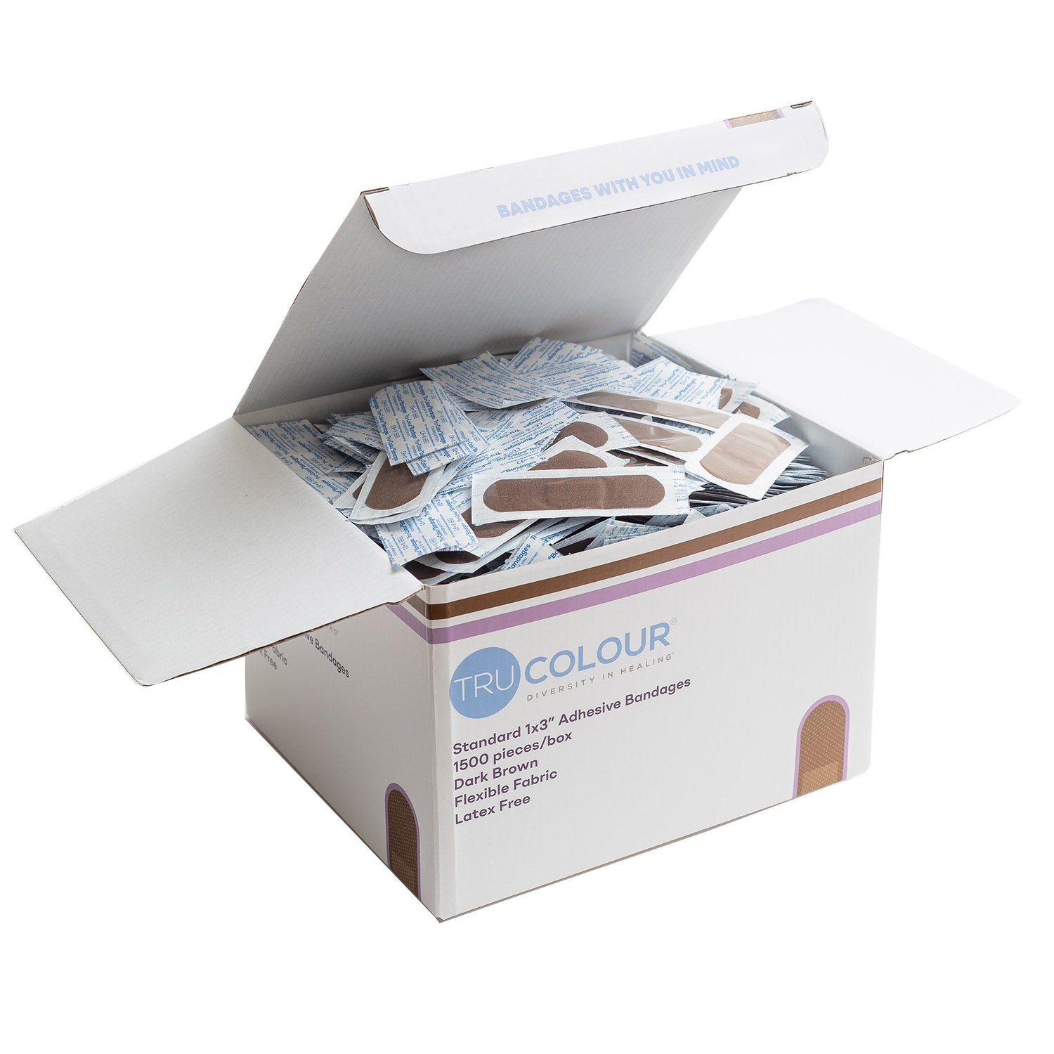 Adhesive Strip Tru-Colour® Fabric Dark Brown 1 X 3 Inch Sterile - BeHope