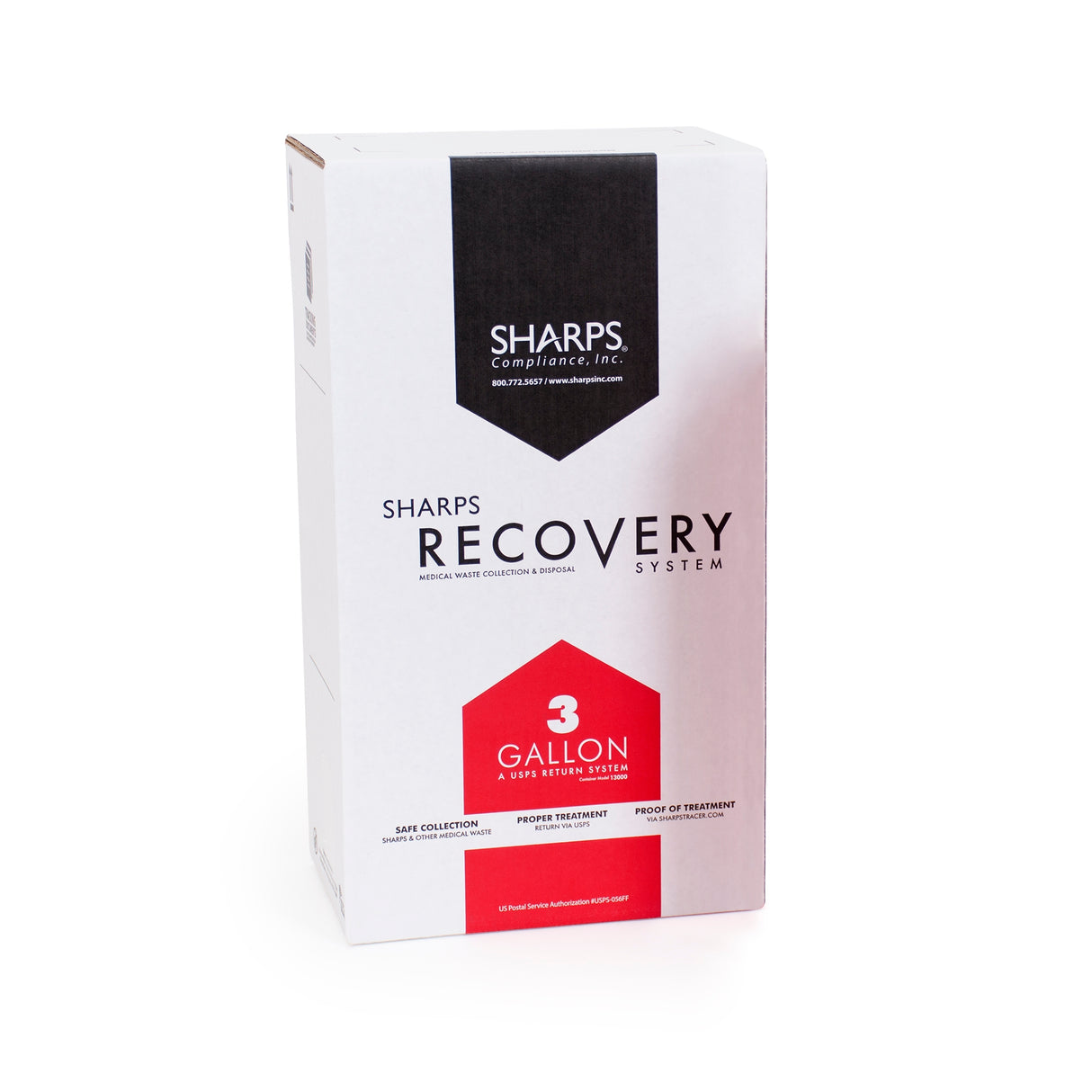 Mailback Sharps Container Sharps Recovery System™ Red Base 3 Gallon - BeHope
