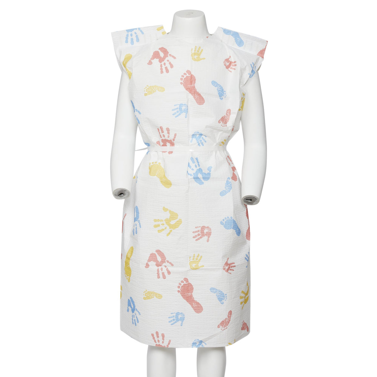 Patient Exam Gown Child Size Kid Design (Hand and Foot Print) Disposable - BeHope