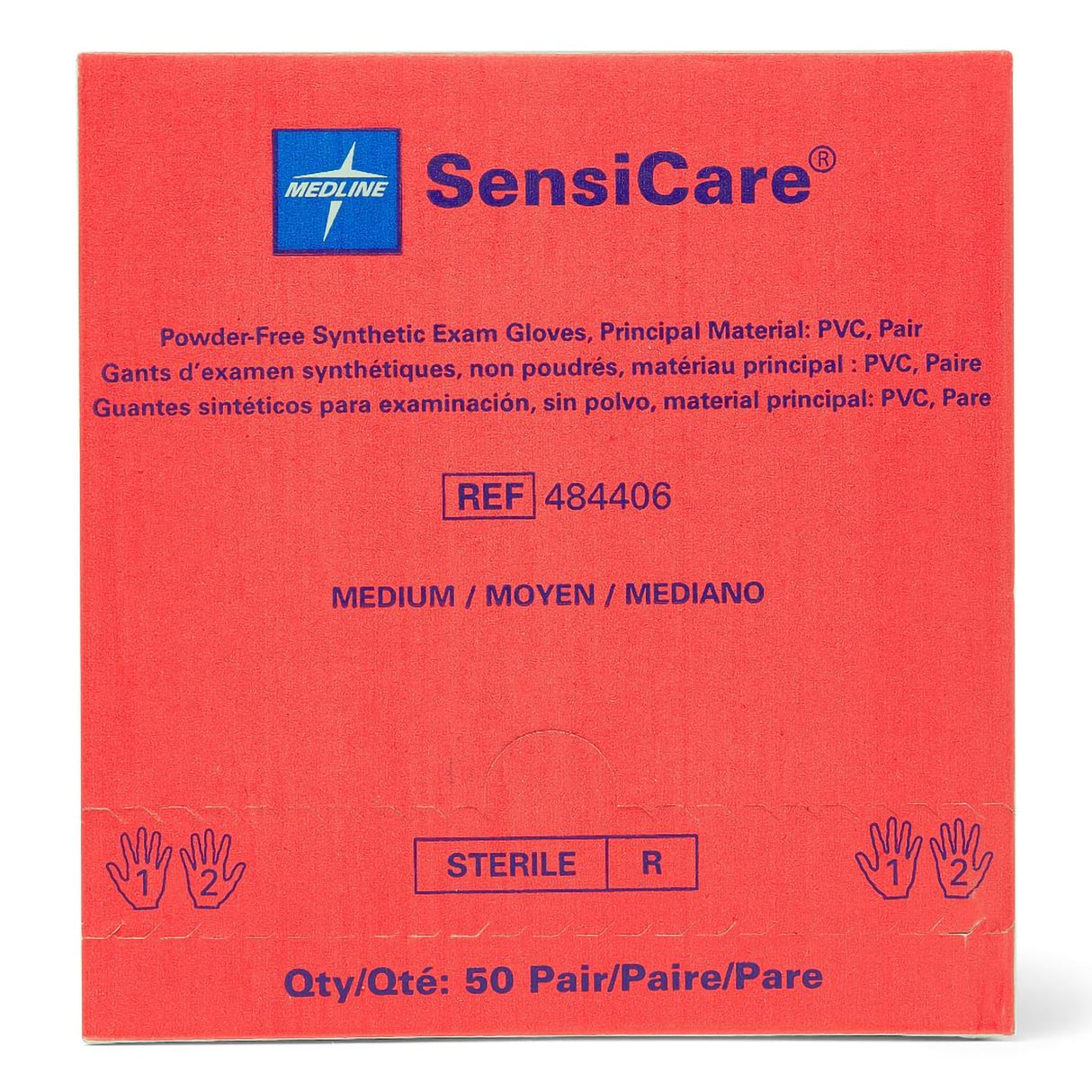 Exam Glove SensiCare® Medium Sterile Pair Stretch Vinyl Standard Cuff Length Smooth Beige Not Rated - BeHope