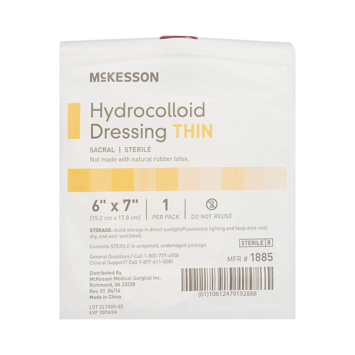 Thin Hydrocolloid Dressing McKesson Film Backing 6 X 7 Inch Sacral Hydrocolloid - BeHope