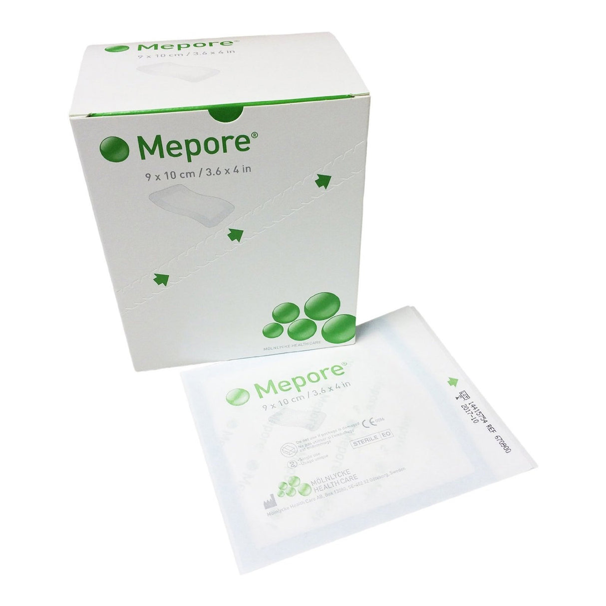 Composite Dressing Mepore® 3-3/5 X 4 Inch Rectangle Sterile - BeHope