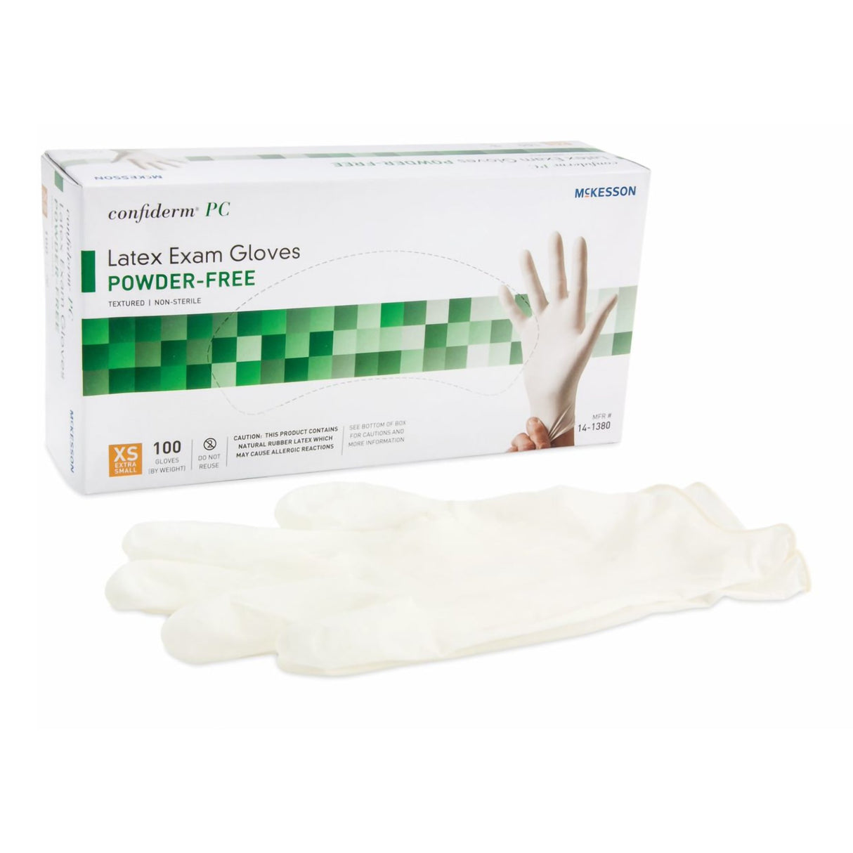 Exam Glove McKesson Confiderm® X-Small NonSterile Latex Standard Cuff Length Fully Textured Ivory Not Rated - BeHope