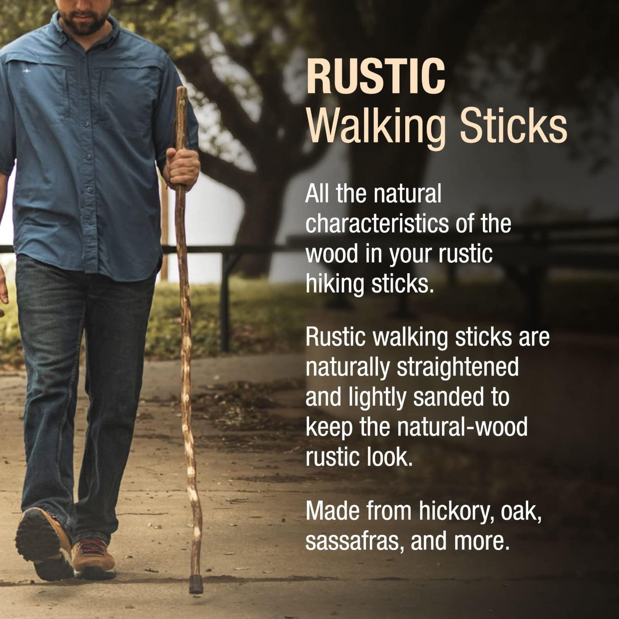 Walking Stick Brazos™ Free Form Wood 48 Inch Height Ironwood - BeHope