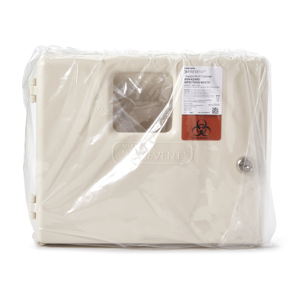 Sharps Container Cabinet / Wall Enclosure McKesson Prevent® High Impact Polystyrene Wall Mount Locking - BeHope