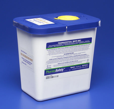 Pharmaceutical Waste Container PharmaSafety™ White Base 10 H X 10-1/2 W X 7-1/4 D Inch Vertical Entry 2 Gallon - BeHope