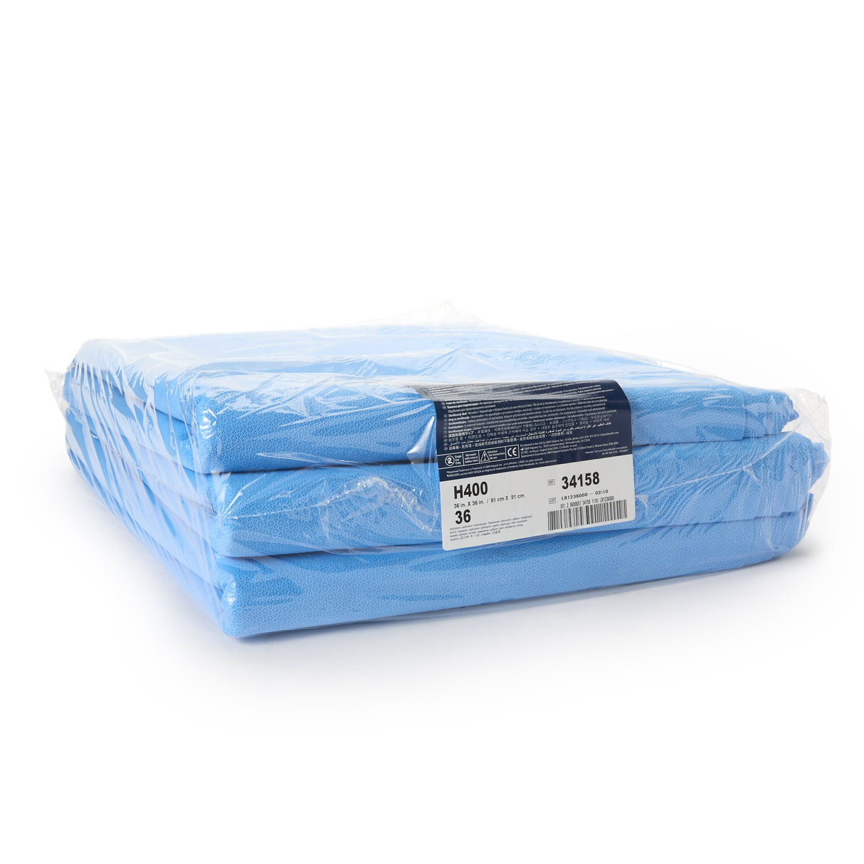 QUICK CHECK* H400 Sterilization Wrap White / Blue 36 X 36 Inch Dual Layer SMS Polypropylene Steam / EO Gas / Hydrogen Peroxide - BeHope