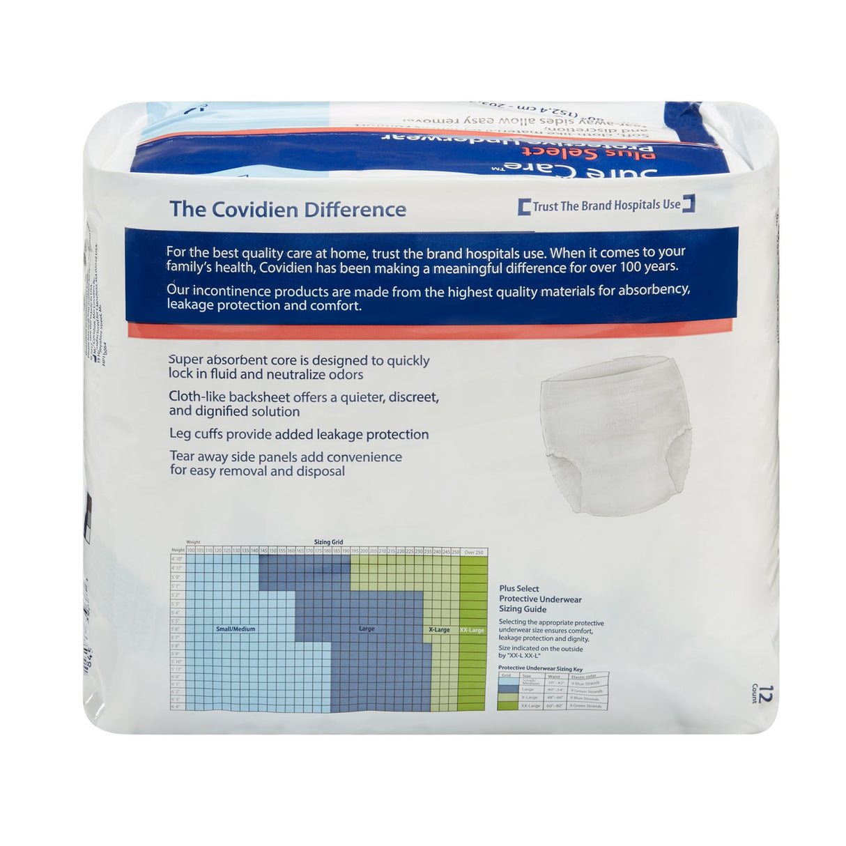 Unisex Adult Absorbent Underwear Sure Care™ Plus Select Pull On with Tear Away Seams 2X-Large Disposable Heavy Absorbency - BeHope