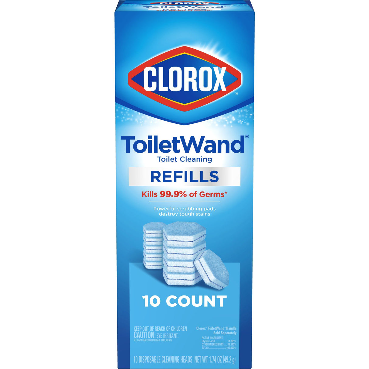Toilet Bowl Cleaner Disinfecting Refill Pads Clorox® Blue / White, 3 Inch, Sponge Head - BeHope