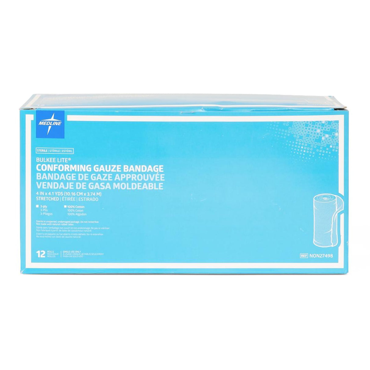 Fluff Bandage Roll Bulkee Lite® 4 Inch X 4-1/10 Yard 3-Ply Sterile 1 per Pack - BeHope