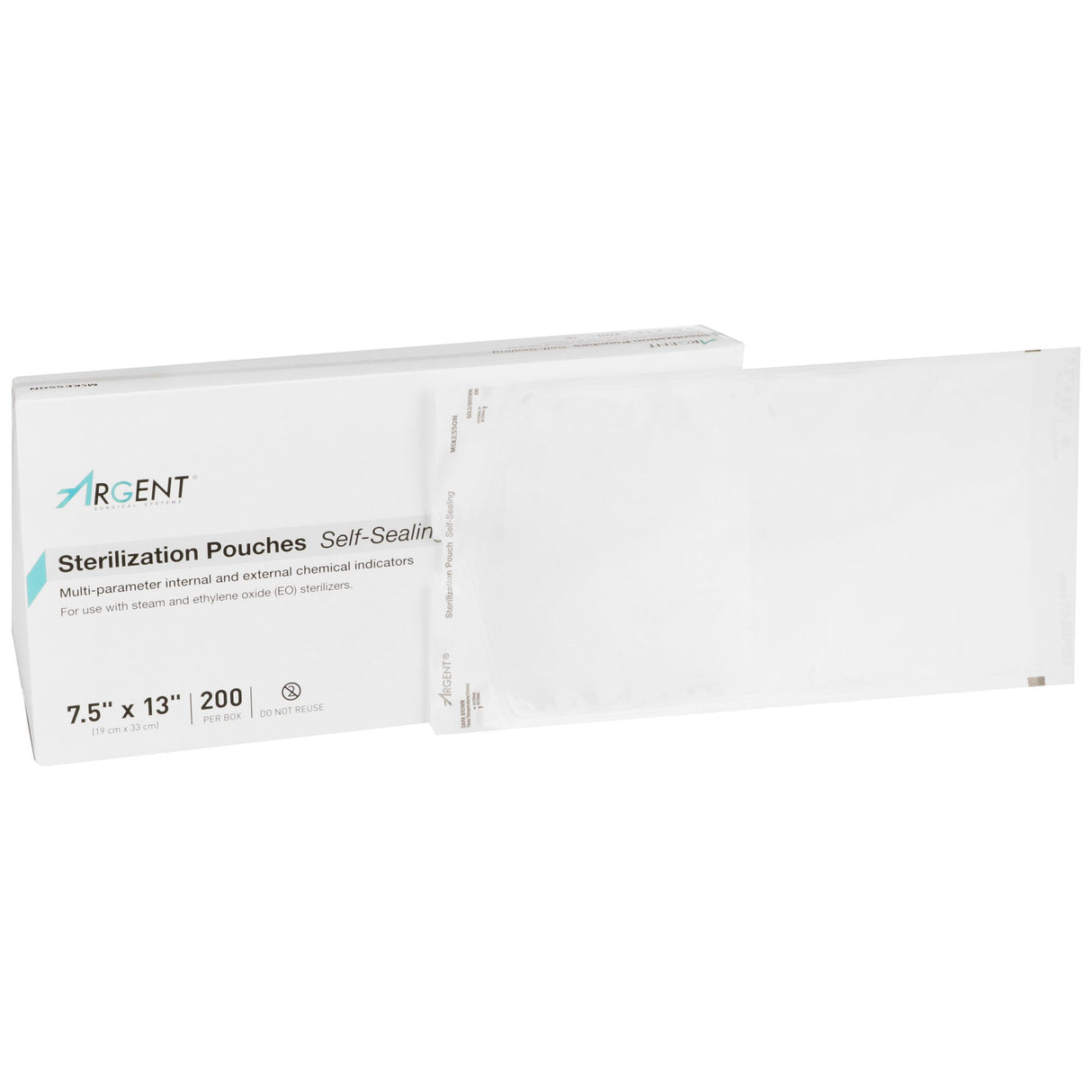 Sterilization Pouch McKesson Argent™ Sure-Check® Ethylene Oxide (EO) Gas / Steam 7-1/2 X 13 Inch Transparent / Blue Self Seal Paper / Film - BeHope